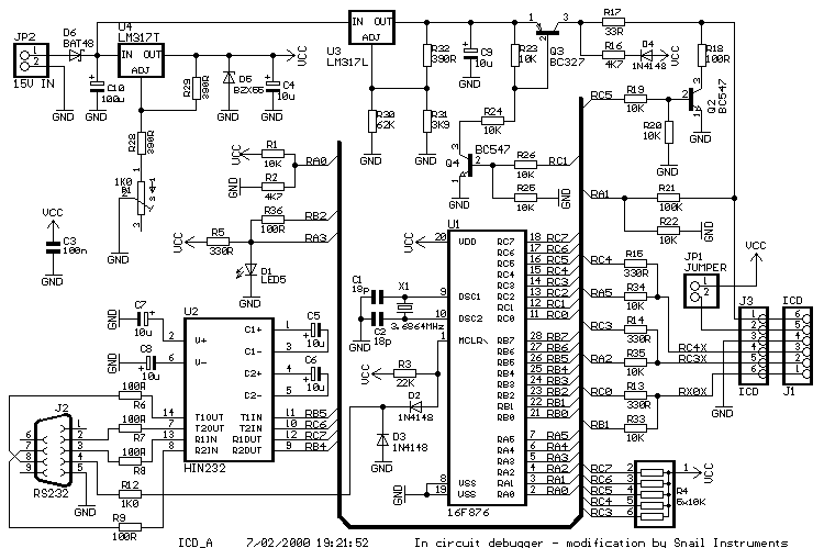 PIC ICD in-circuit debugger circuit diagram